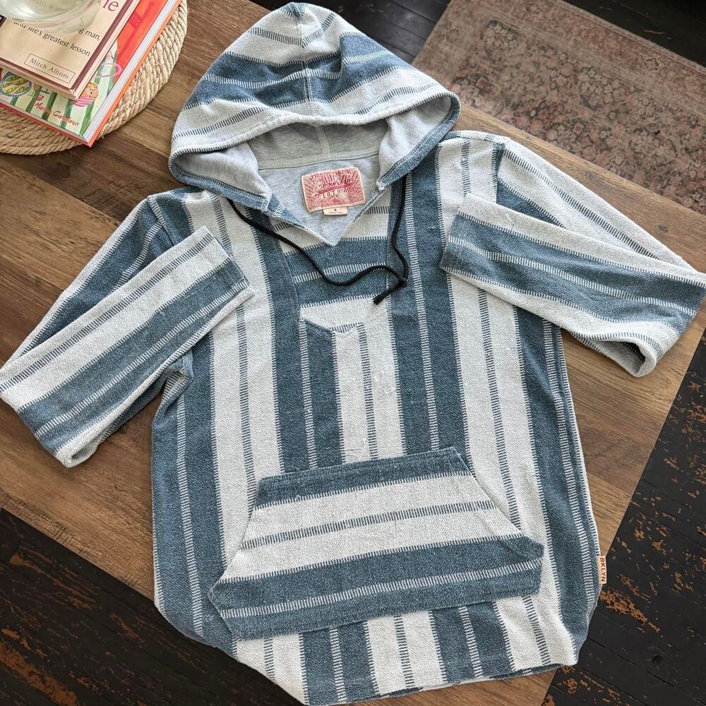 Brooklyn Cloth blue and white striped hoodie